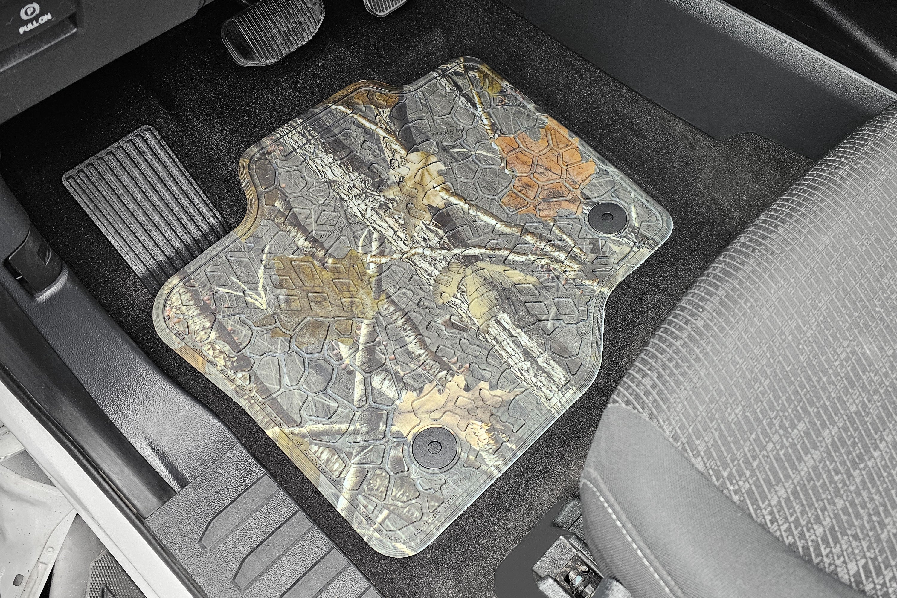 Superduty Floor Mats 15-23 Ford F-150 Super/Crew Cab 4 Piece Tire Tread/Scorched Earth Scene - Rugged Woods FlexTread