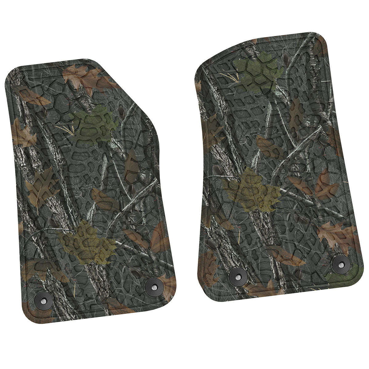 Jeep Floor Mats 18-24 Jeep Wrangler JL 2 Dr/Gladiator 2 Piece Tire Tread/Scorched Earth Scene - Rugged Woods FlexTread