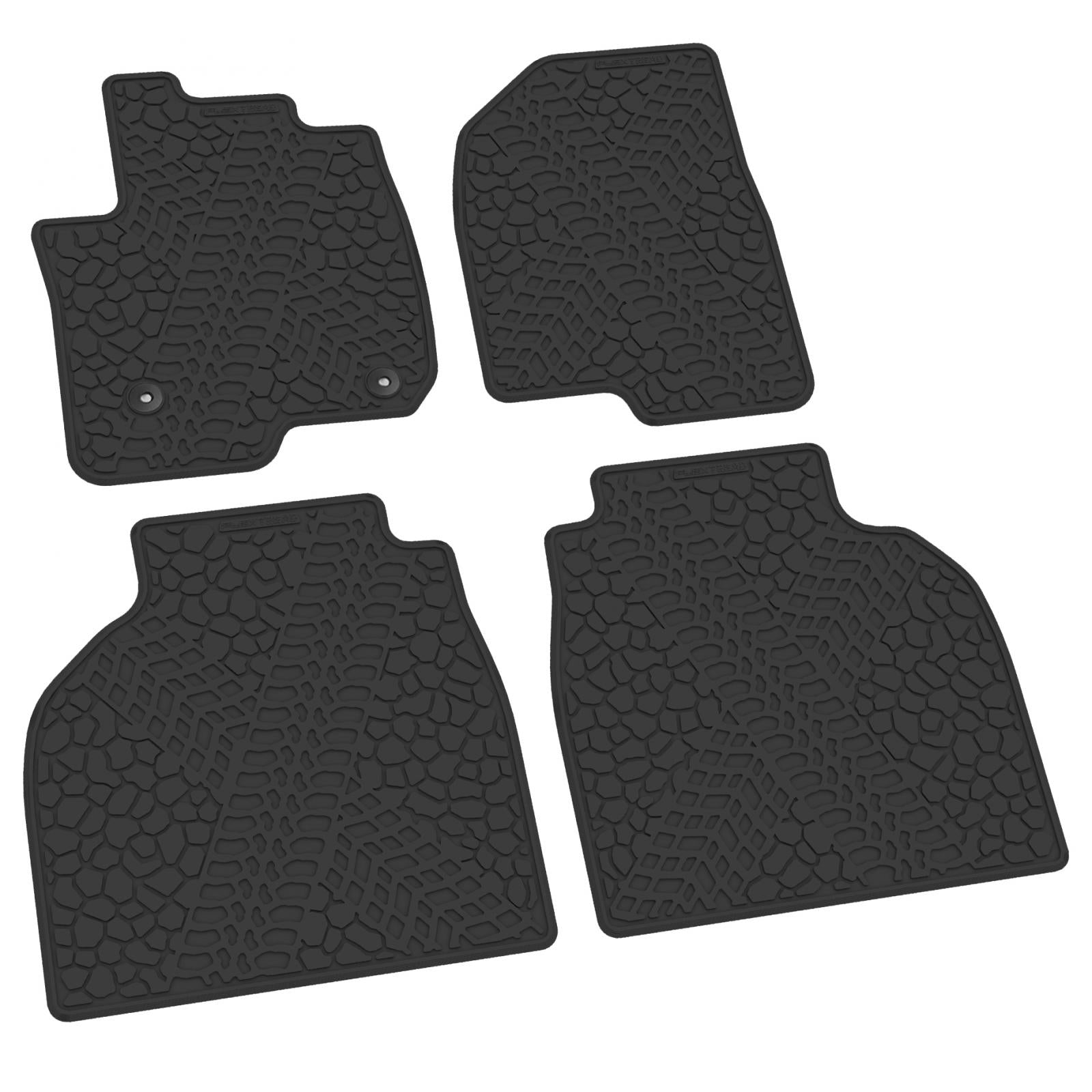 TruFit MaxTrac Front Black Rubber Floor Mats with Drivers Anchor Points  fits Nissan Navara NP300 Dual Cab 17-20