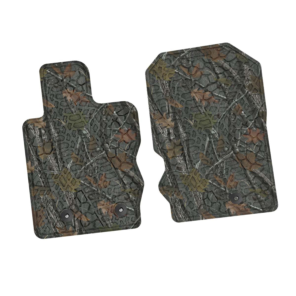 Bronco Floor Mats 21-23 Ford Bronco 2 Dr & 4 Dr 2 Piece Tire Tread/Scorched Earth Scene - Rugged Woods FlexTread