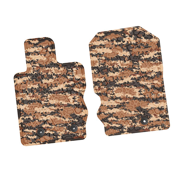 Bronco Floor Mats 21-22 Ford Bronco 2 Dr & 4 Dr 2 Piece Tire Tread/Scorched Earth Scene - Cyberflage FlexTread