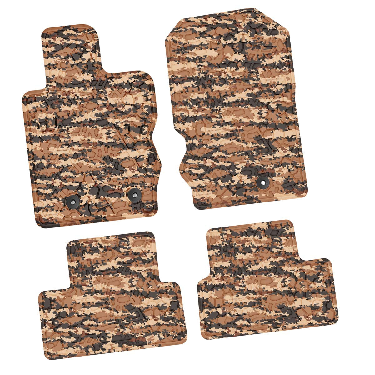 Bronco Floor Mats 21-23 Ford Bronco 2 Dr 4 Piece Tire Tread/Scorched Earth Scene - Cyberflage FlexTread