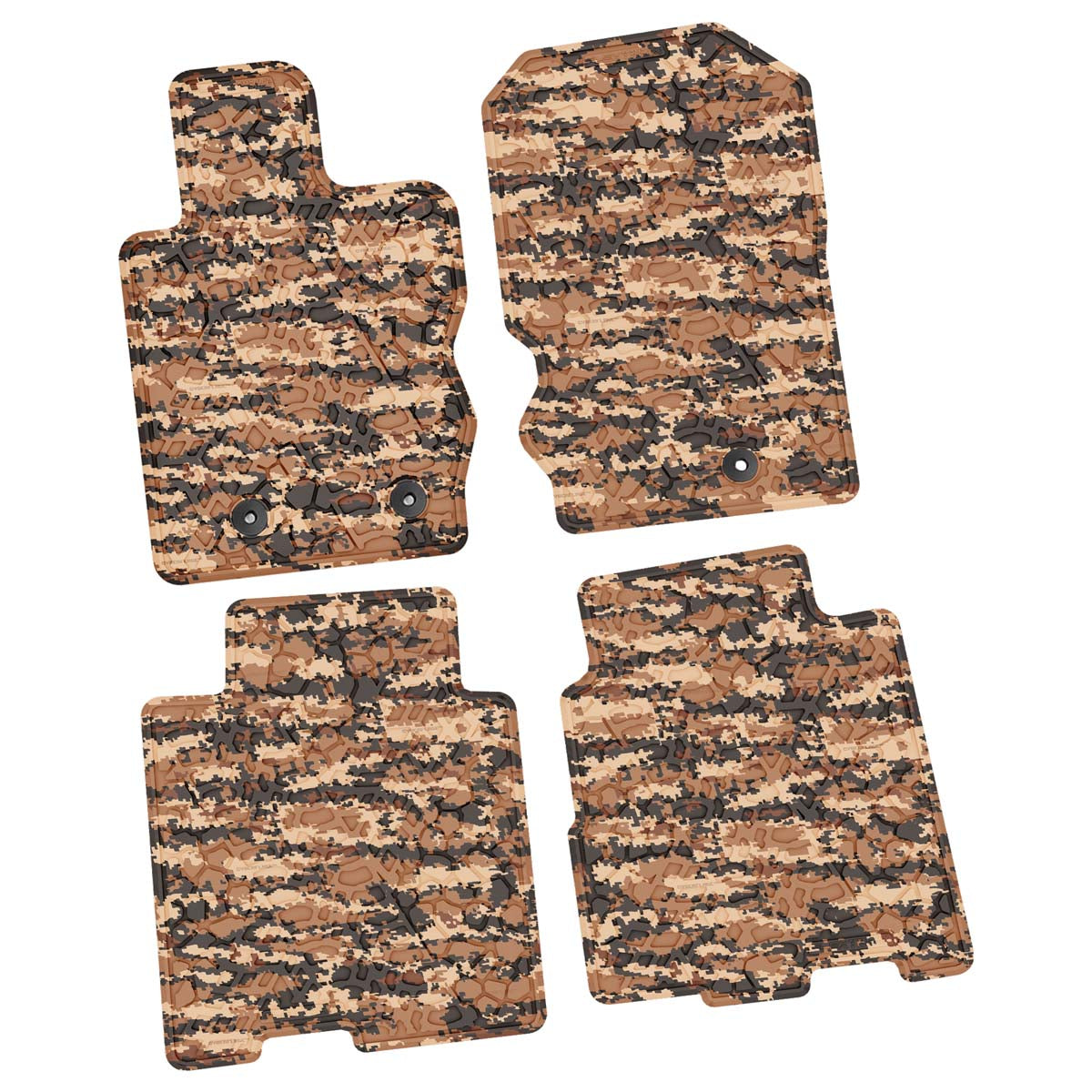 Bronco Floor Mats 21-23 Ford Bronco 4 Dr 4 Piece Tire Tread/Scorched Earth Scene - Cyberflage FlexTread